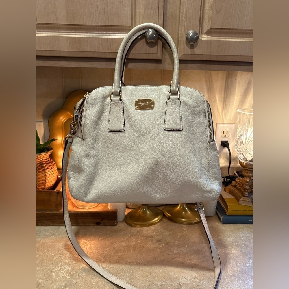 Michael Kors Women's Convertible Satchel, light cream